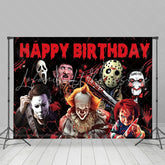 Halloween Horror Movie Birthday Decorations Backdrop
